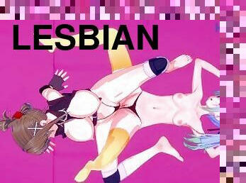 orgasm, lesbiana, adolescenta, cu-degetelul, animatie, hentai, 3d