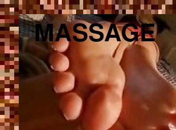 Girl enjoying foot massage