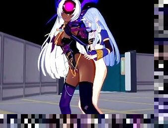 T-elos and Suzuka-Hime have intense futanari sex - Xenosaga & SRW OG Saga: Endless Frontier Hentai