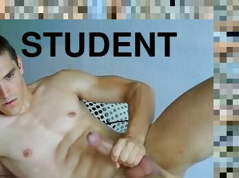Young beautifull student serviced his huge dick by us!