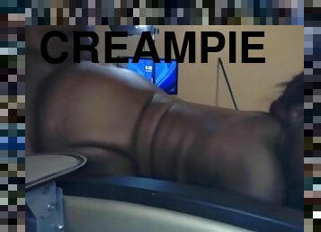 Thot in Texas - Creampie Ebony Milf Has soft Ass