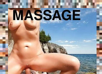 Oil Massage and hot Public Fuckin Met Nudist Girl and cum in Pussy JessiJek