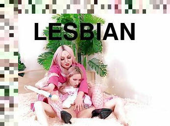 Sofia Sey And Arya Grander In Lesbian Bdsm Fetish Mistress In Pvc And Pretty Slave Princess Part 2