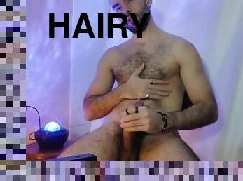 Hairy Man Jerking Off in the Room