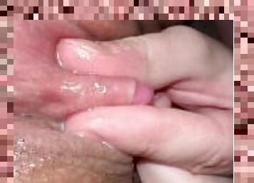 Stroking And Sucking My Pumped Clit Up Close????????