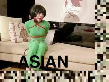 asiatisk, amatör, bdsm, trosor, petit, fetisch, bondage, små-bröst