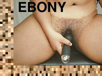 Sexy Ebony Latina Masturbates Her Hairy Pussy With Her Clit Massager