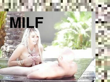 Fascinating milf jacuzzi cougar takes hot anal fuck from bald fella