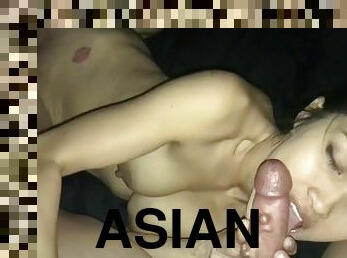 Hot Asian Milf gets slammed by best friend and Husband