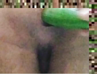 Sissy anal fuck with cucumber