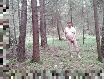 Me naked very risky public walk in forest and asshole demo