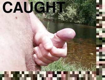 Jerking off near pond