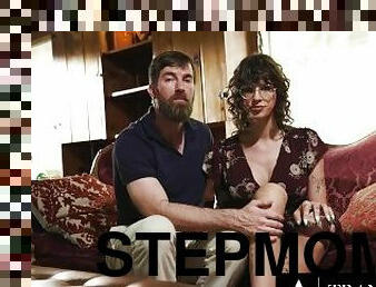 TRANSFIXED - POV Trans Stepmom Dahlia Crimson Shows You How To Fuck With Stepdad's Help!