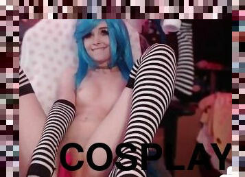 Jinx Cosplay Cam Girl Lovense Toys and Dildos Live Webcam Show Emo/Goth/Alternative