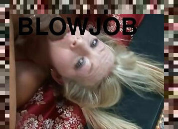 Horny Blonde Stepdaughter Leah Luv's Throat Is Impaled On Hard Cock As She Gives An Amazing Blowjob