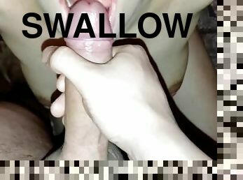 Swallow hot cum