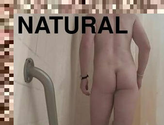 Otter in Water  Natural Body Blonde Man Takes Shower - BlondNBlue222