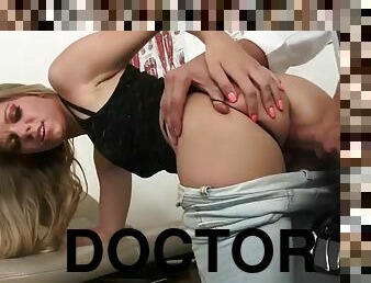 Dumb blonde trisha parks gets spanked and fucked by a doctor impostor