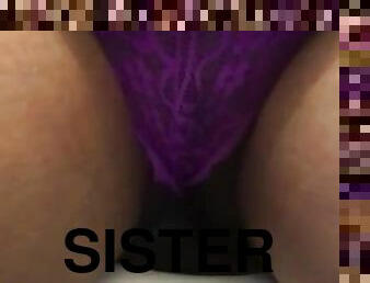 Step sister pees her  panties
