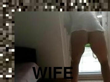 Housewife Pees On The Floor Whilst Doing The Chores