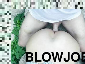 Blowjob my Friend in public Woods! Fuck him in the end!