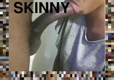 Skinny cute Ebony DERPTHROAT Curve BBC