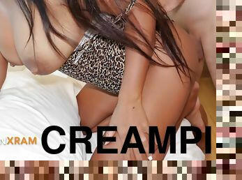 Creampie Wearing My Leopard Print Bodysuit