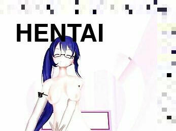 óculos, anime, hentai, 3d