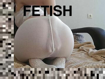 Fetish On White Pantyhose Without Panties