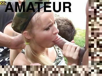 Hot Hard Core Fuck In The Army With Eric, Edik And Hailey Ariana