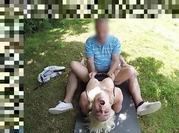 Candy Banks gives head and gets properly fucked outdoors