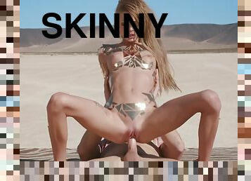 Skinny chick Kimber Veils gets deeply fucked