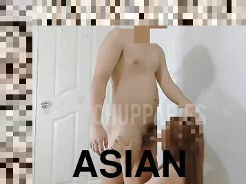 asiatisk, skolflicka, kvinnligt-sprut, brudar, avsugning, samling, college, söt, filipinsk, liten