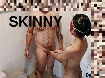 Skinny Indian Girl In Bathroom Having Sex With Her Boyfriend