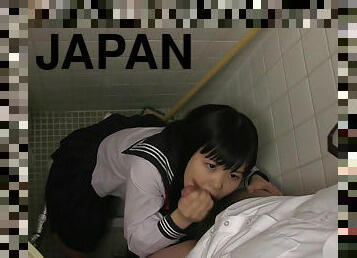 Japanese teen Sayaka Aishiro blowjob in toilet
