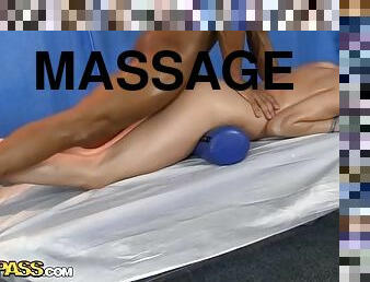 Redhead fucked in a nude massage session