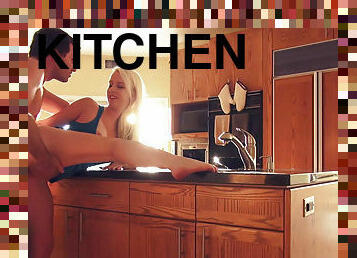 Great sex in the kitchen with blonde Darcie Belle