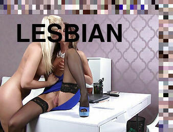 Vibrator and lesbian sex with Michelle in the office
