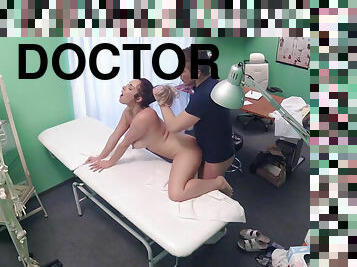 Beautiful girl pays doctor with her body