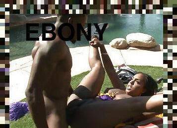 Ebony cheerleader Layton Benton fucks highschool football star