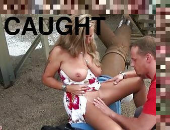 Young boy caught big tits german mature and fucked her outdoors