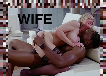 Loving wife Dee Williams has to take a big black cock to protect her husband