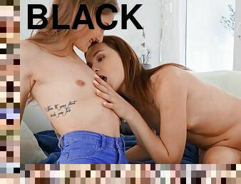 Matty and Tiffany Tatum licking and playing with black vibrator