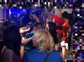 Several horny drunken sluts partying and getting rammed