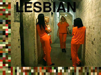 Lesbian prison sex scene with hot busty cellmates Lou Lou & Roxi Keogh