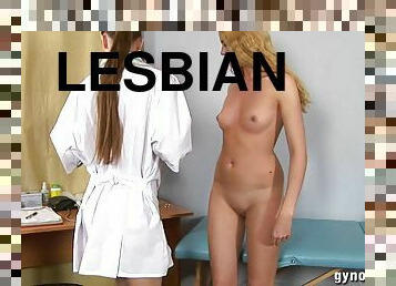 Young Lesbian Doctor Undresses Next To Her Naked Patient Girl