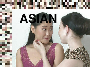 Flat-Chested Asian Model Has Got A Lesbian Lust Lessons