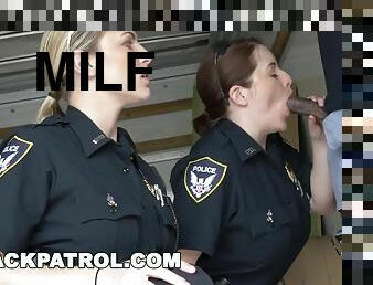 Thug Gets Busted By MILF Cops and Punished with Sex