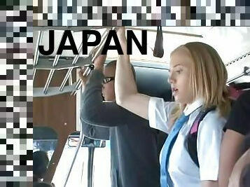 Schoolgirl Groped and fucked by japaneses