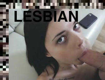 Lesbian step sis sucks her step prick